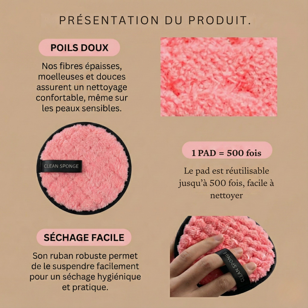Pads démaquillants réutilisables — douceur garantie