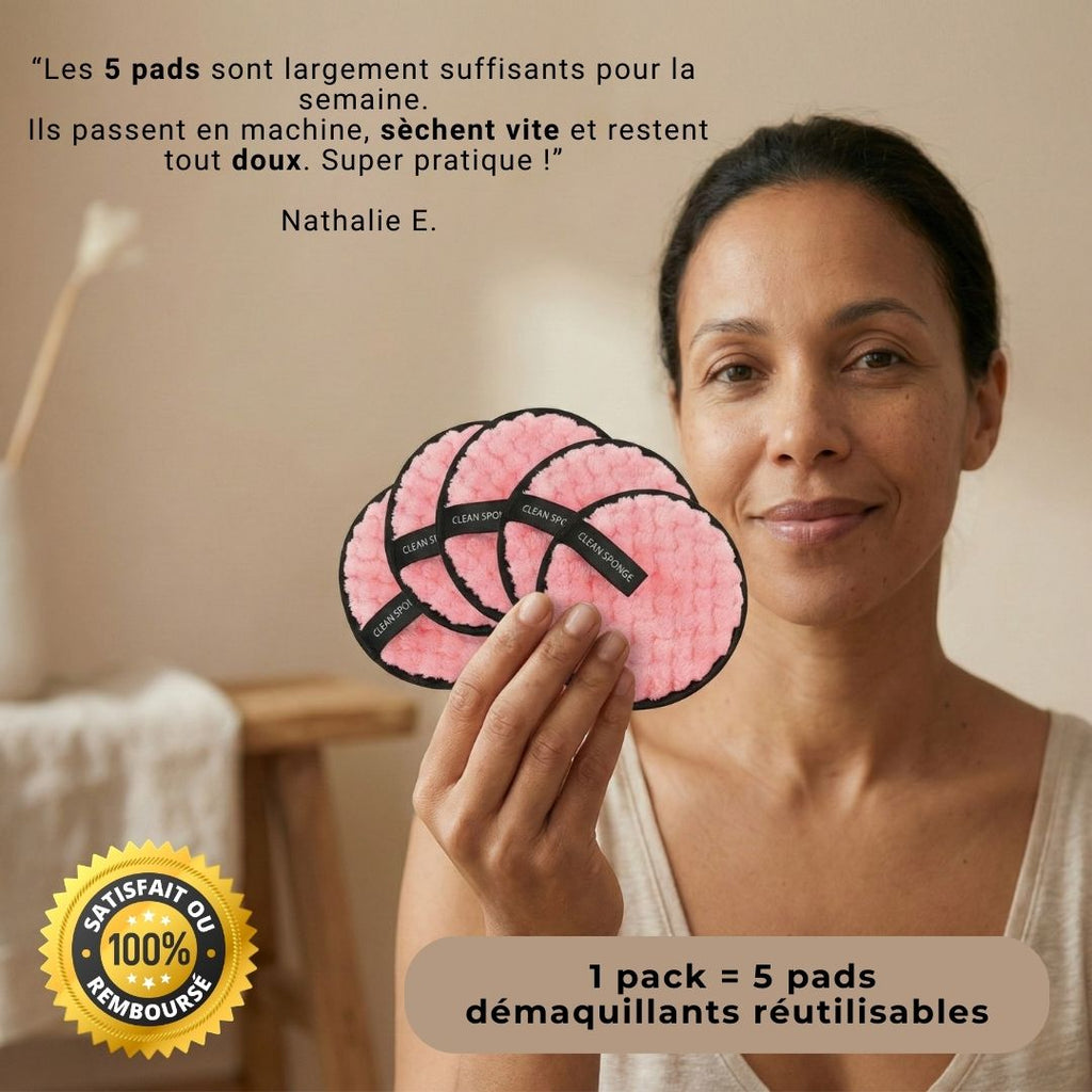Pads démaquillants réutilisables — douceur garantie