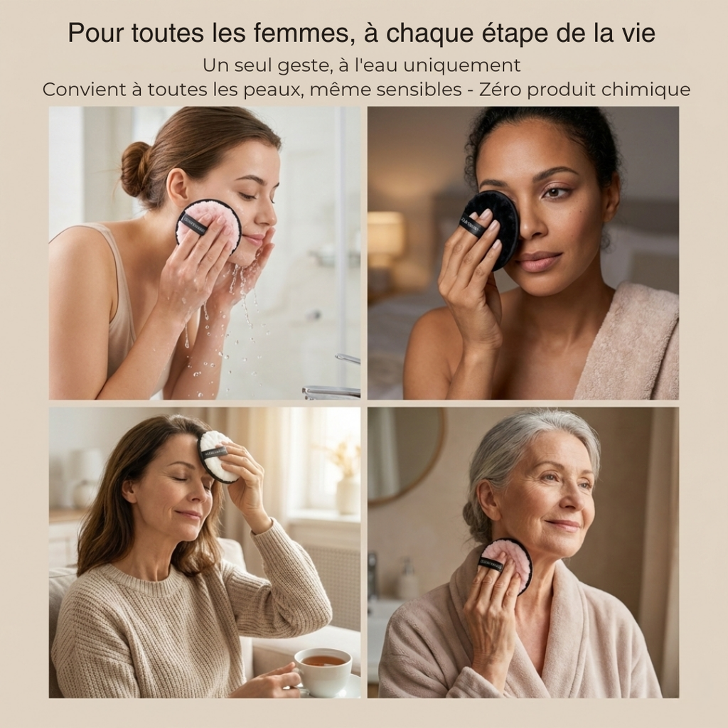 Pads démaquillants réutilisables — douceur garantie