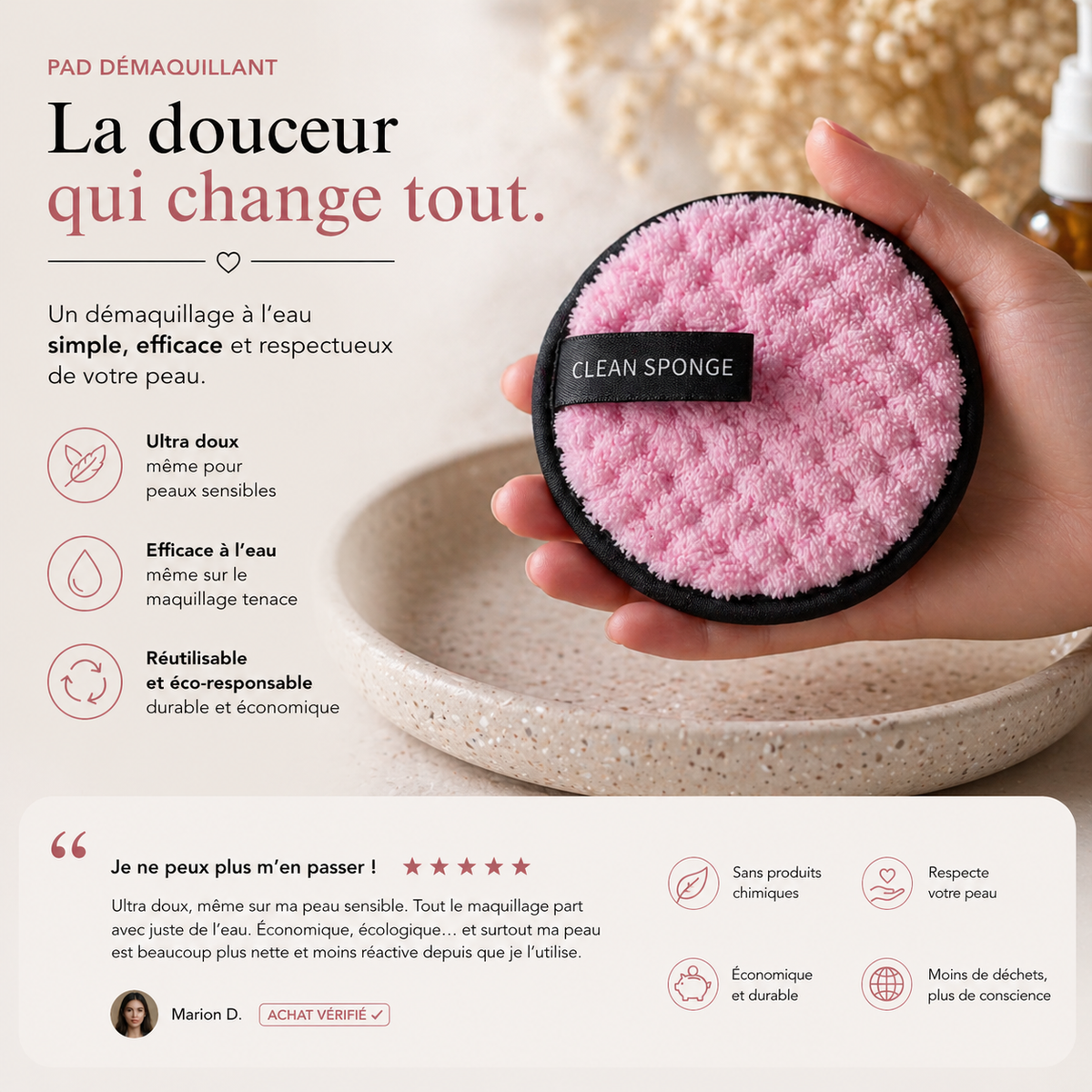 Pads démaquillants réutilisables