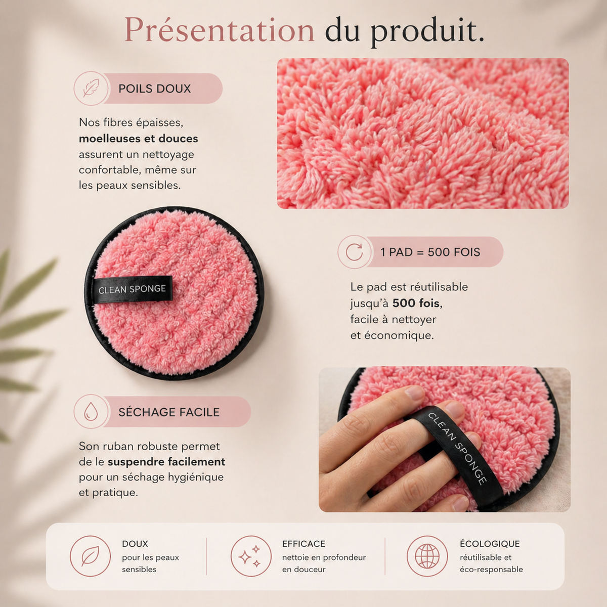 Pads démaquillants réutilisables